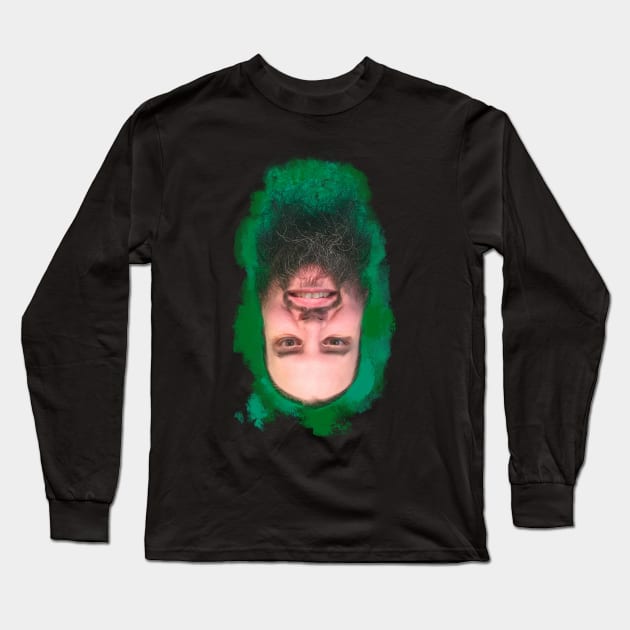 Upside-down Face Long Sleeve T-Shirt by Smaragus
